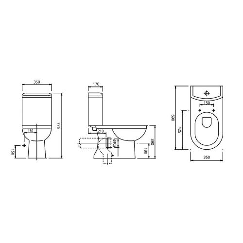 ΛΕΚΑΝΗ ΧΠ/ΟΑ PYRAMIS MILITOS 69x35 cm ΜΕ ΚΑΖΑΝΑΚΙ